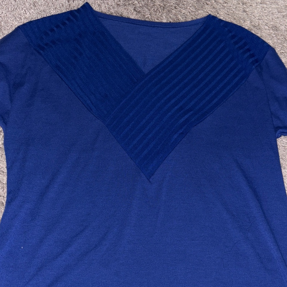 Blue V-Neck Top
